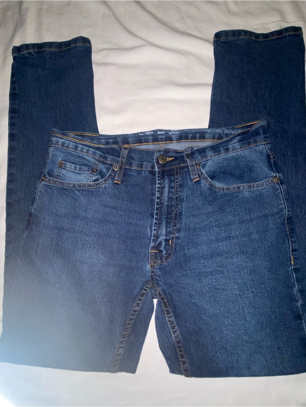 Old Navy Men's Straight Jeans in Dark Blue Denim
